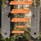 Feuerstahl, Survival Set, inkl. Multi-Tool, Funkenstab, Zündstab