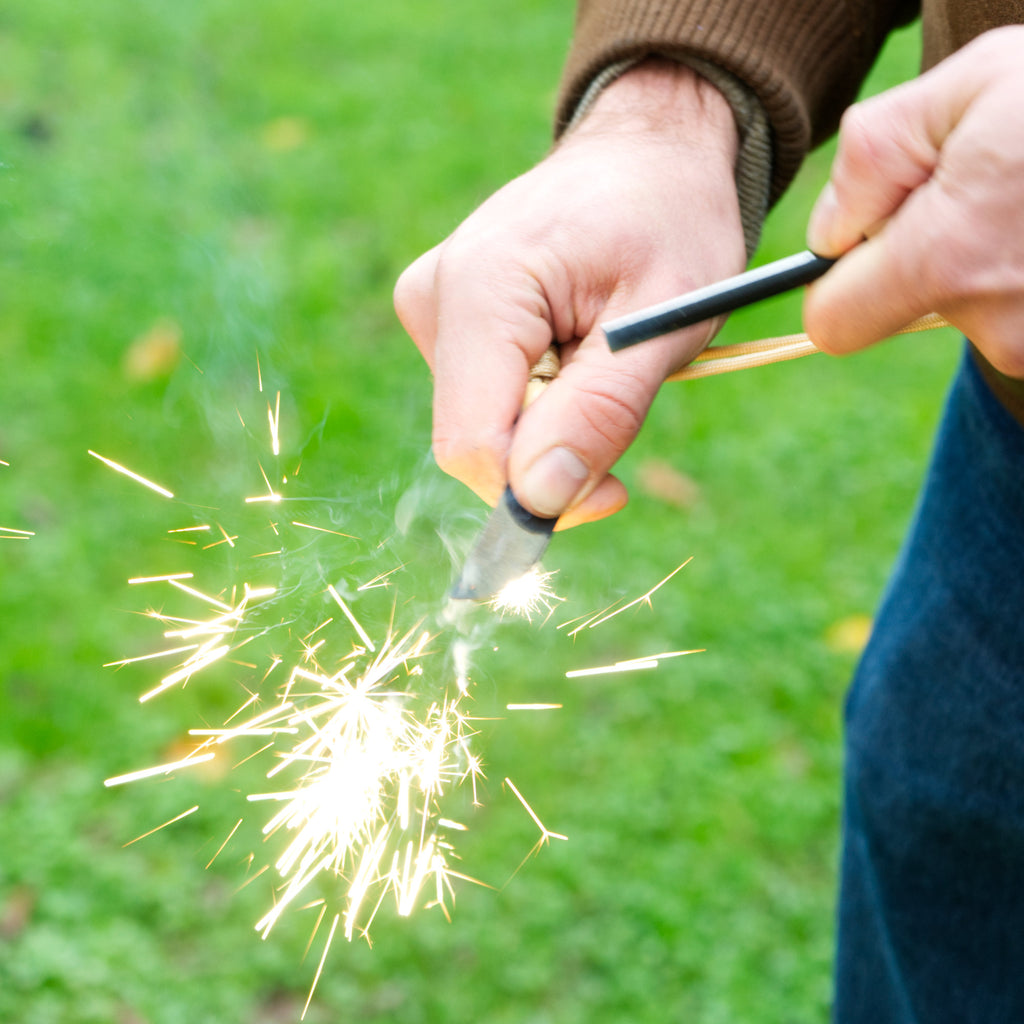 Survival set, 6-piece, including Dutch oven, cast iron grill pot, fire steel, grill lighter, charcoal