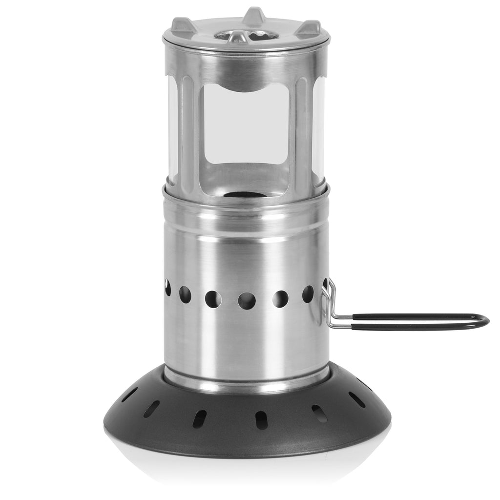 Camping stove "Flammen Zwerg" (Flame Dwarf), stainless steel, for pellets, including bag.