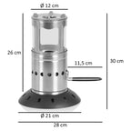 Camping stove "Flammen Zwerg" (Flame Dwarf), stainless steel, for pellets, including bag.