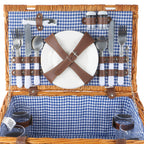Picnic basket, including 29-piece dinnerware set, for 4 people