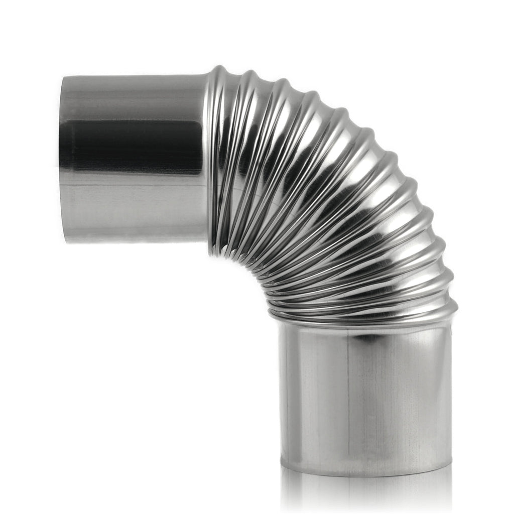Stove pipe, 90 degree angle bend