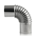 Stove pipe, 90 degree angle bend