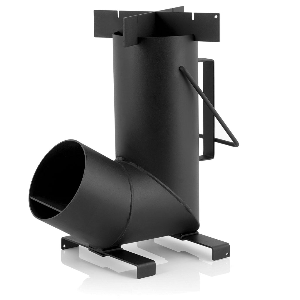 Kit de survie 6 pièces : cocotte en fonte, pierre à feu, allume-feu et réchaud à fusée