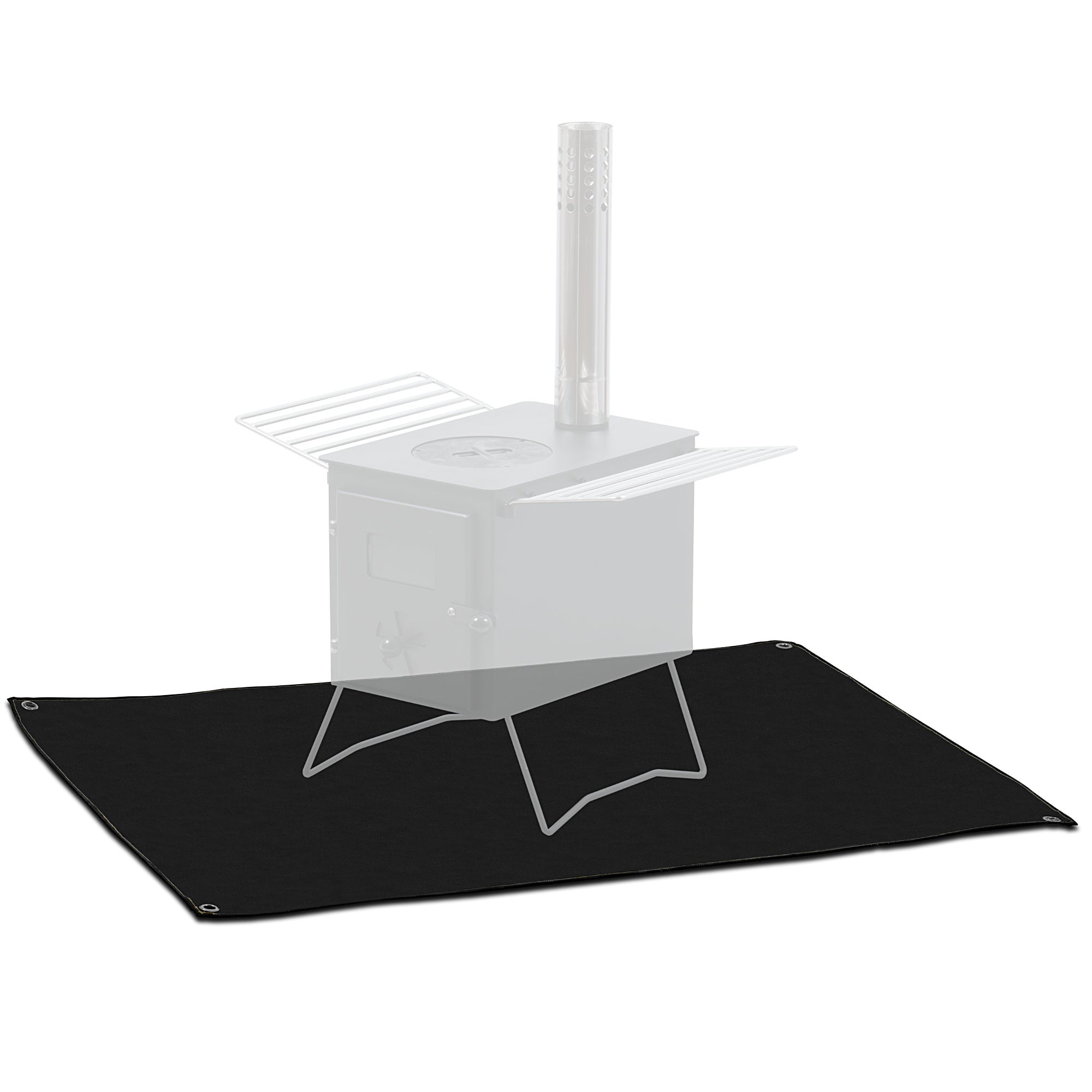 Funkenschutz-Matte für Zeltofen, 98 x 76 cm, Schwarz