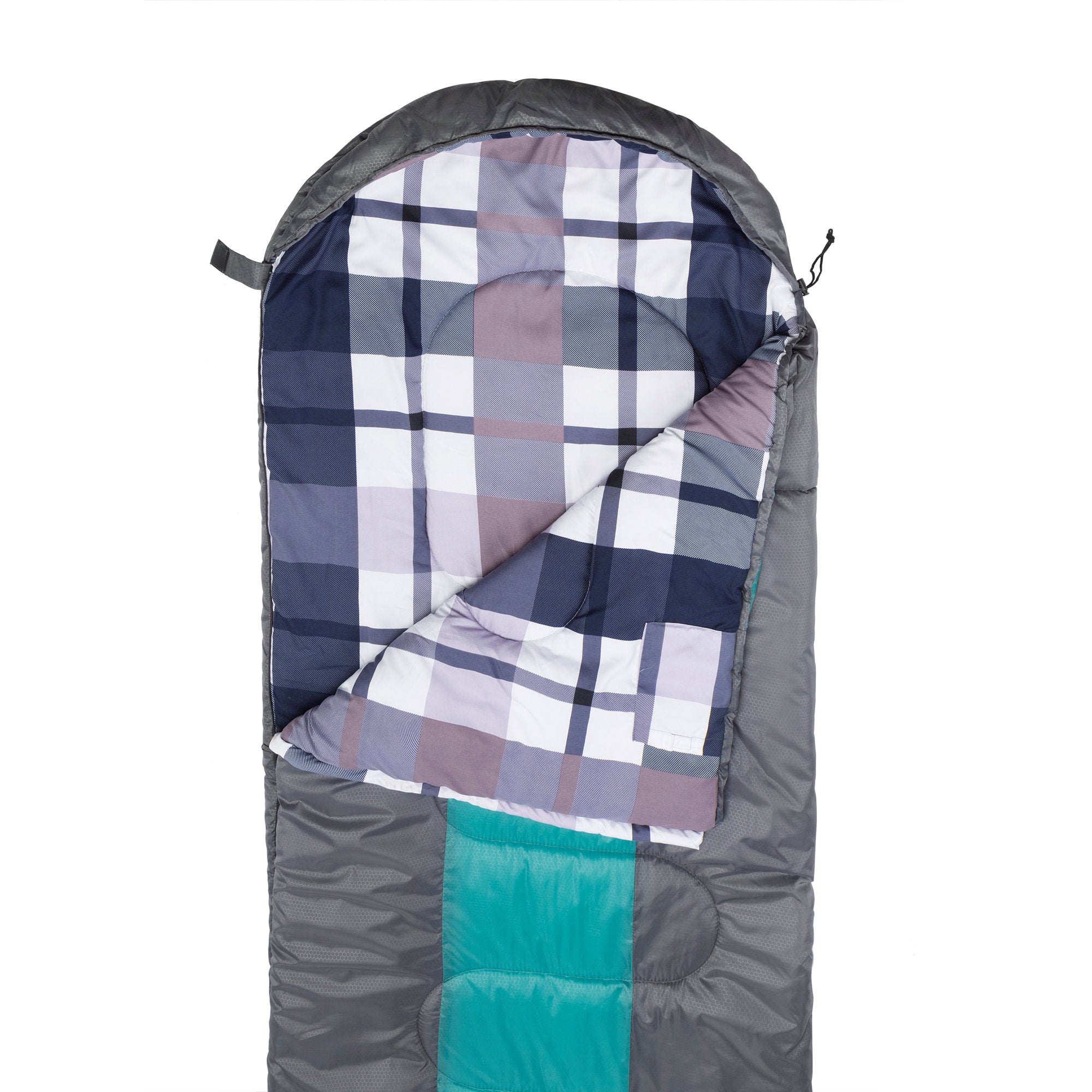 Deckenschlafsack, 220 x 85 cm, Grau/Petrol