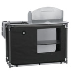 Armoire de camping pliable, 117 cm x 50 cm x 111 cm, avec pare-éclaboussures et évier.