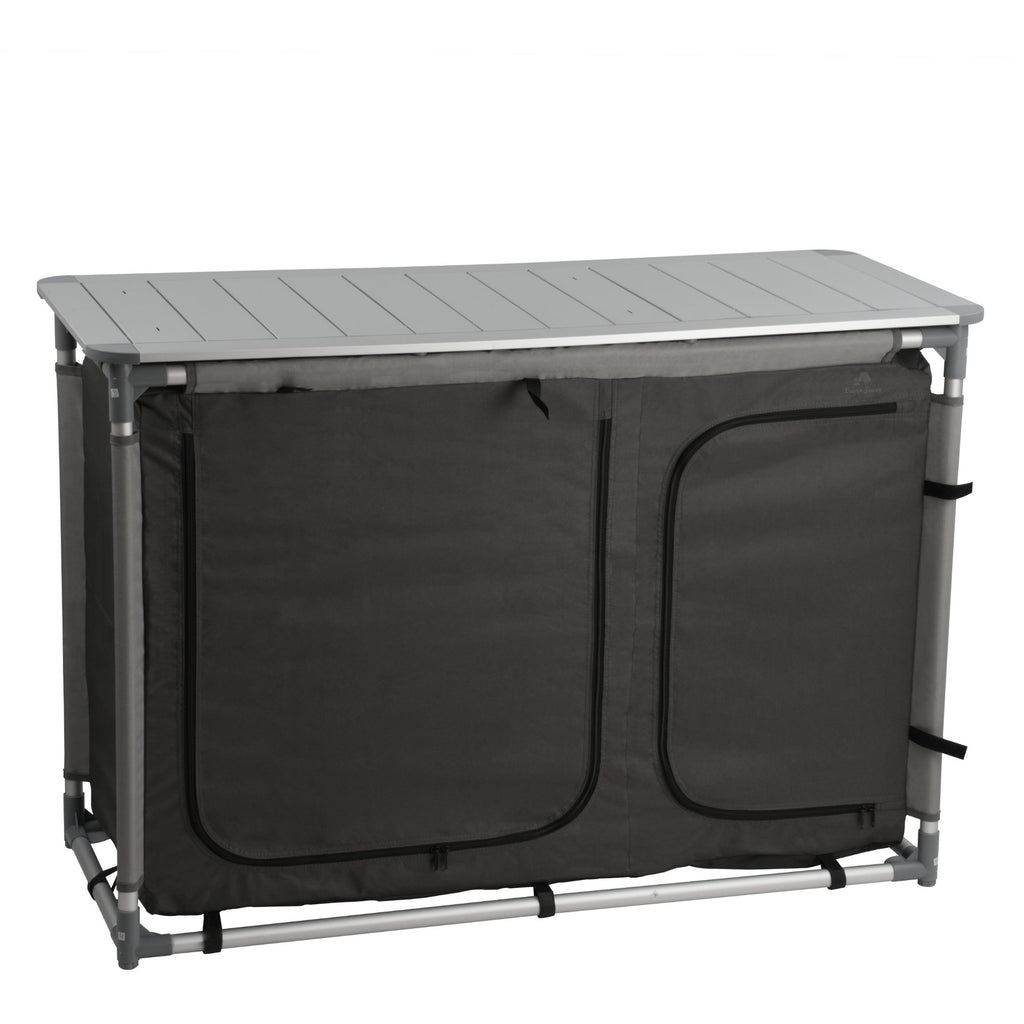 Armoire de camping pliable, 117 cm x 50 cm x 111 cm, avec pare-éclaboussures et évier.