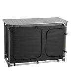 Armoire de camping pliable, 117 cm x 50 cm x 111 cm, avec pare-éclaboussures et évier.