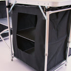 Campingschrank, 171 x 48 x 111 cm, faltbar, inkl. Spritzschutz, Ablagen und Staufächer