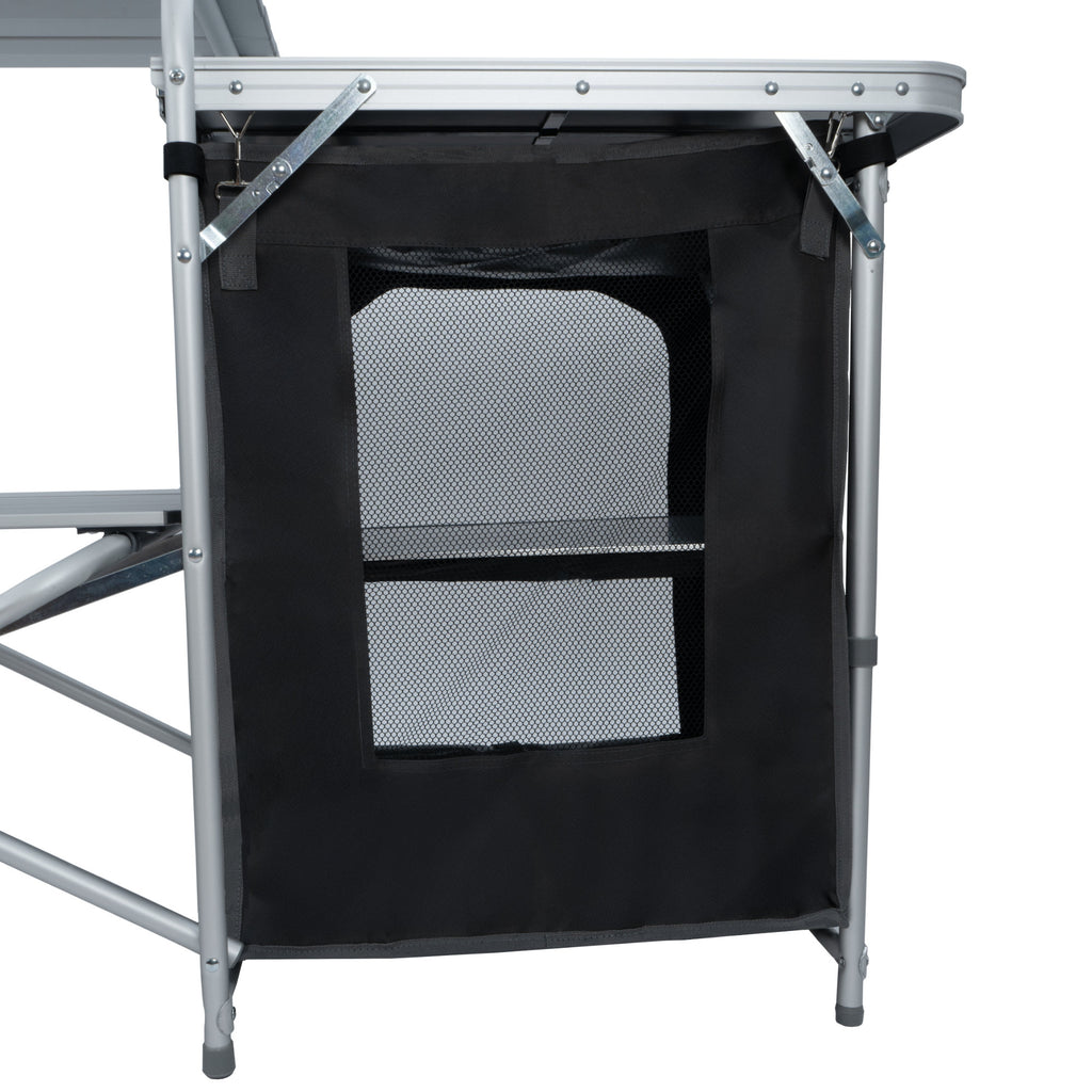 Campingschrank, 171 x 48 x 111 cm, faltbar, inkl. Spritzschutz, Ablagen und Staufächer