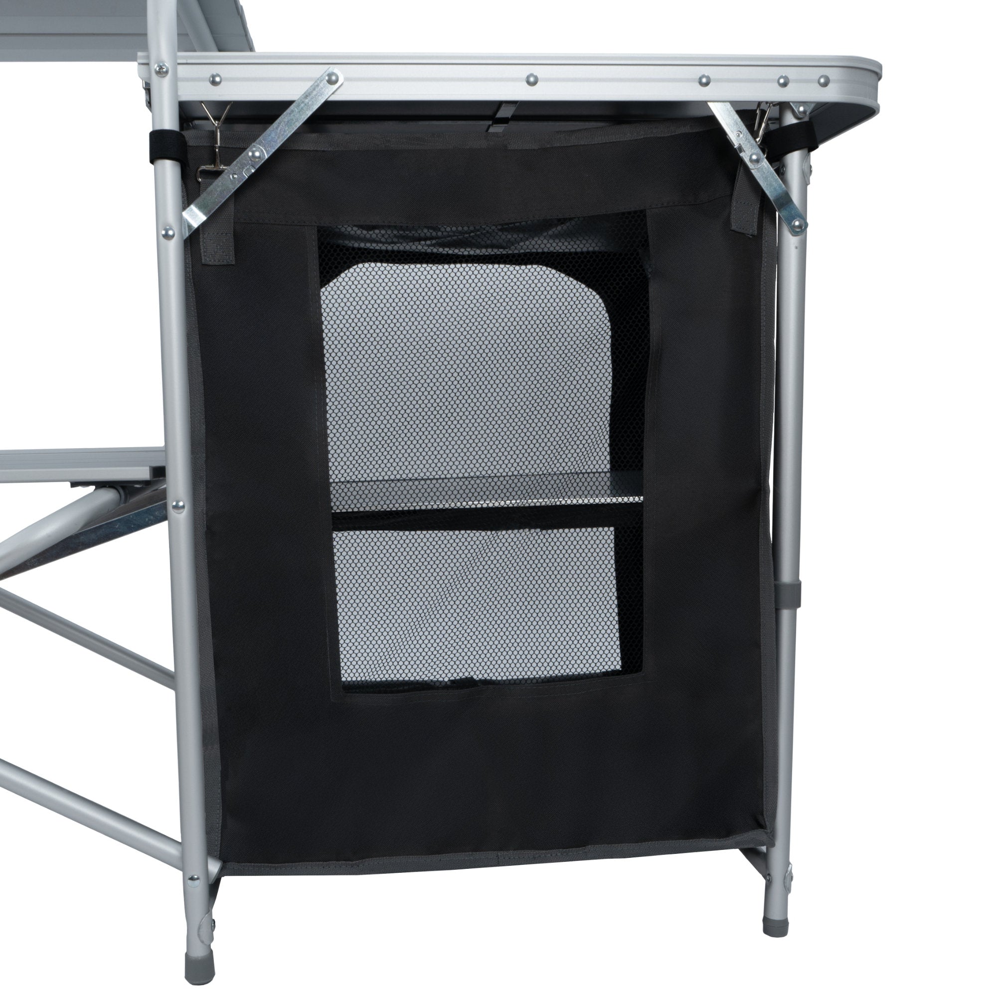 Campingschrank, 171 x 48 x 111 cm, faltbar, inkl. Spritzschutz, Ablagen und Staufächer