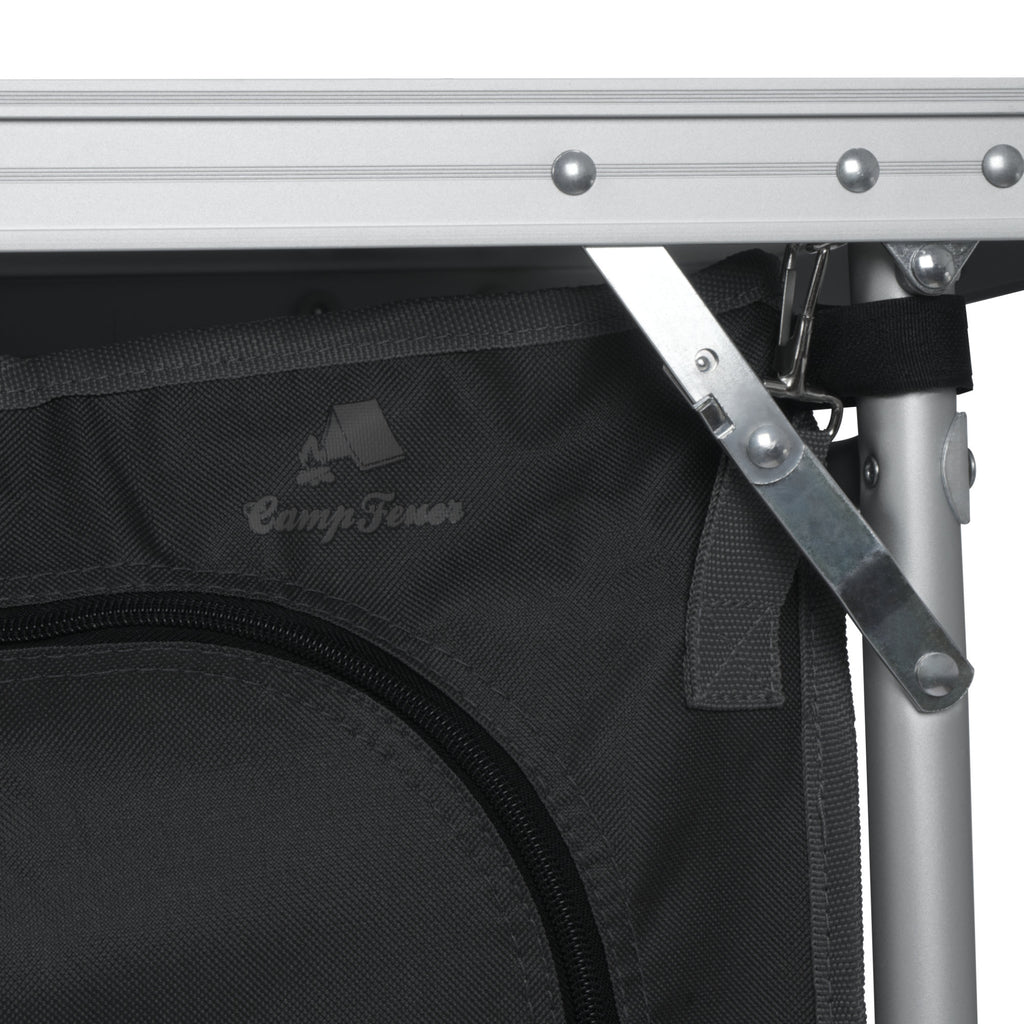 Campingschrank, 171 x 48 x 111 cm, faltbar, inkl. Spritzschutz, Ablagen und Staufächer