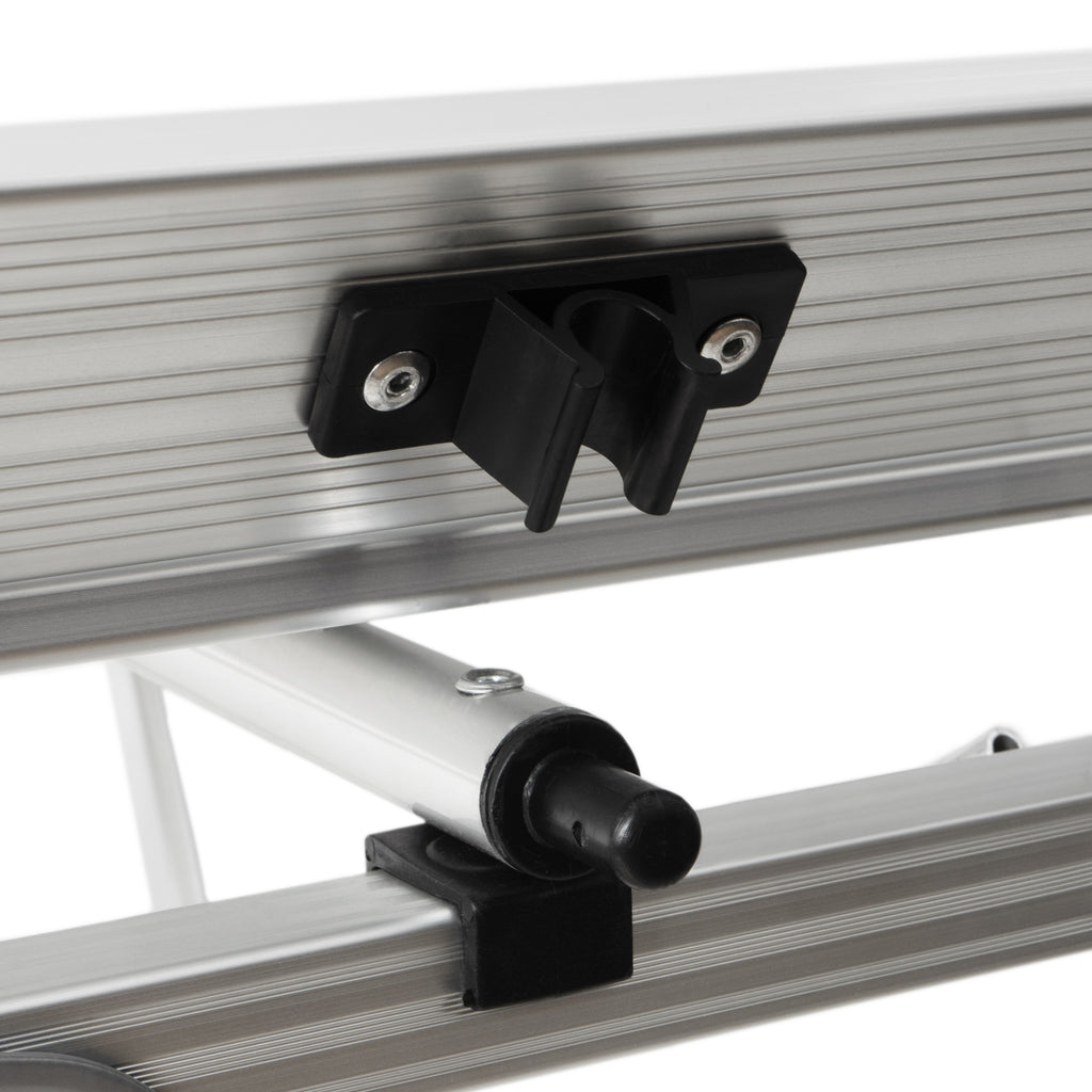 CampFeuer Opvouwbare Campingtafel – 90,5x51,5 Cm, In Hoogte Verstelbaar (45-65,5 Cm), Met Draagtas En Opbergnet, Zilver, Aluminium, Tot 30 Kg Draagkracht