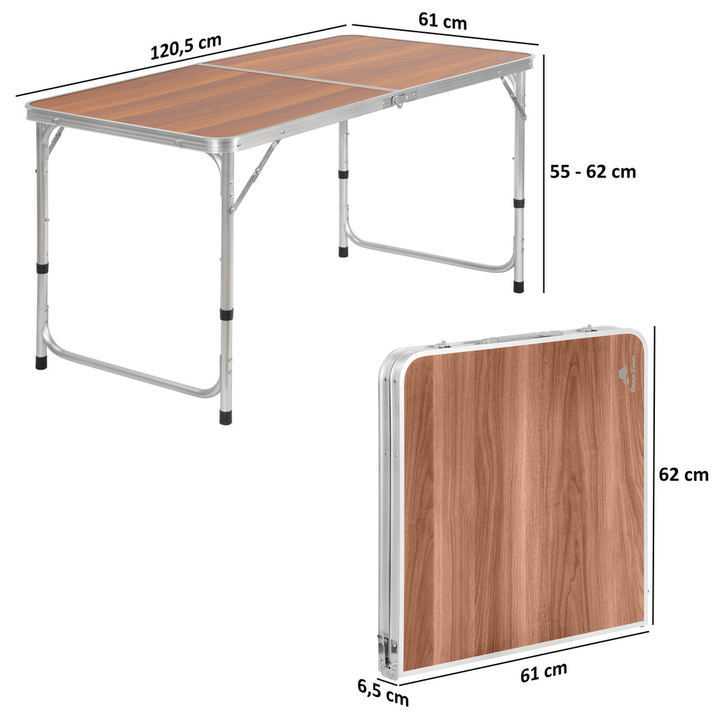 campingtisch 120x60 Campingtisch, Aluminium, 120 x 60 cm, 6 Personen, faltbar – CampFeuer