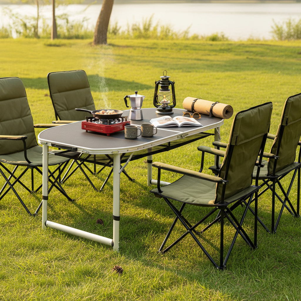 Campingtisch, 150 x 80 cm, 6 Personen, faltbar, höhenverstellbar