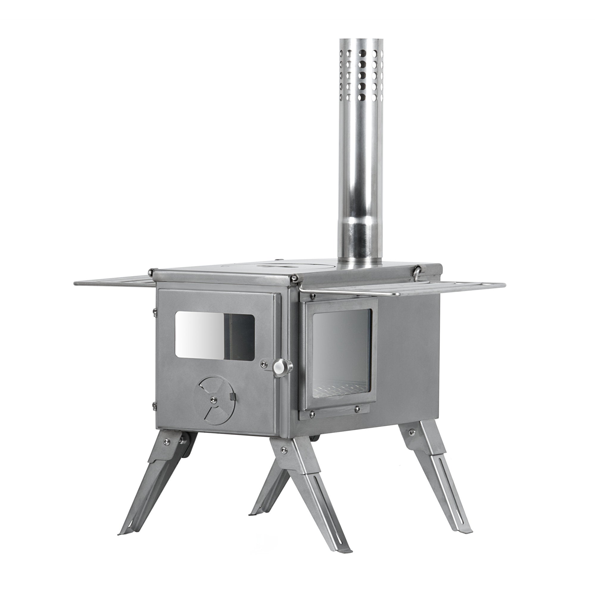 Zeltofen, 51,5 x 42 x 216 cm, Edelstahl – CampFeuer