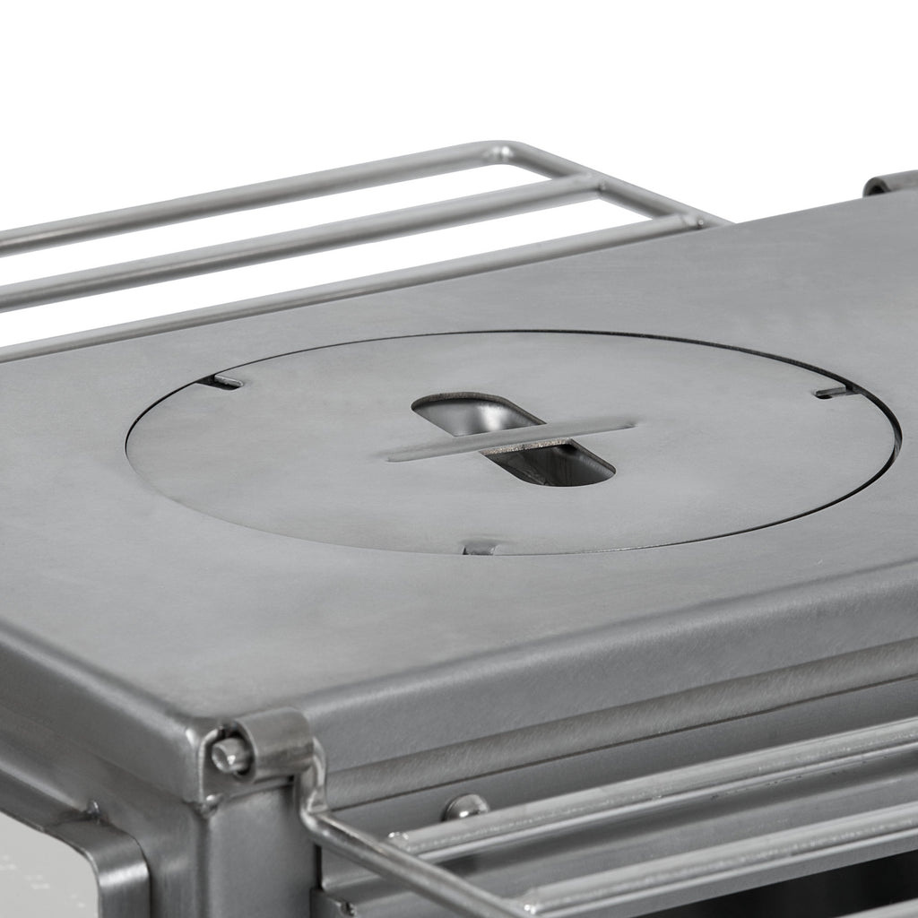 Zeltofen, 51,5 x 42 x 216 cm, Edelstahl