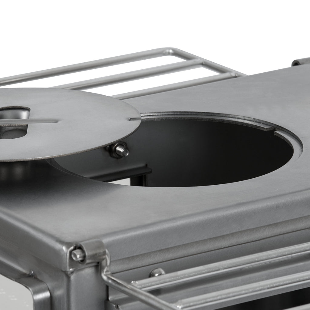 Zeltofen, 51,5 x 42 x 216 cm, Edelstahl